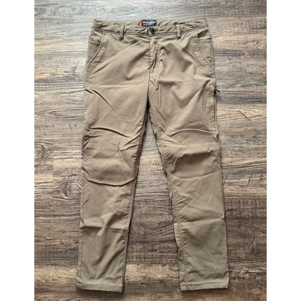 686 Everywhere Collection Men's Merino Wool Lined Brown Slim Fit Pants SZ 34/32